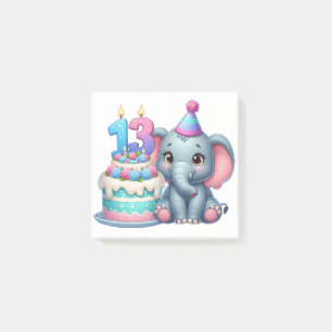 Post-it® Gâteau d'éléphant pour 13e anniversaire