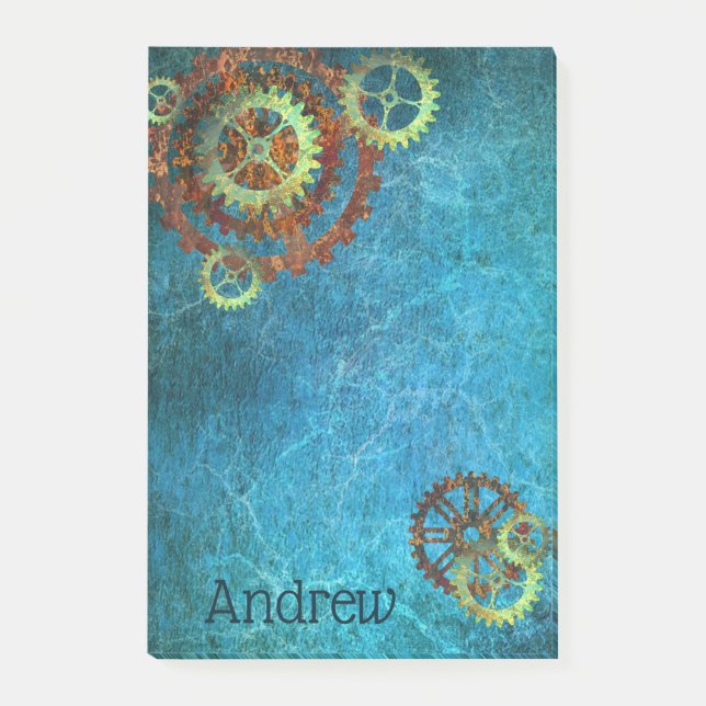 Post-it® Gears Rusty Personnalisé Steampunk Post-It Notes (Devant)
