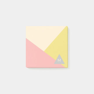 Post-it® Geometric Shapes in Pastel Colors Monogrammed