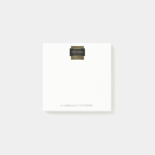 Post-it® Géométrie minimale conceptuelle en or noir blanc