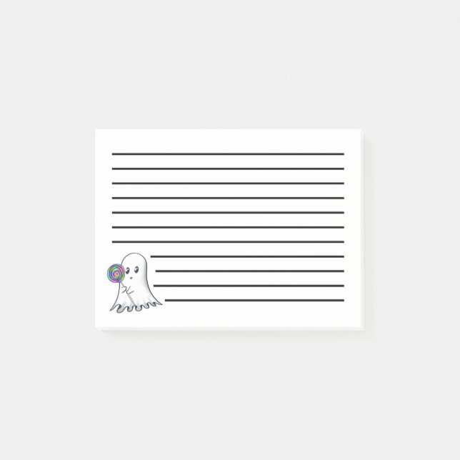 Post-it® Ghost mignon avec Lolipop Post-It Notes (Devant)