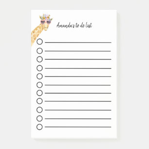 Post-it® Girafe personnalisable avec des lunettes de soleil
