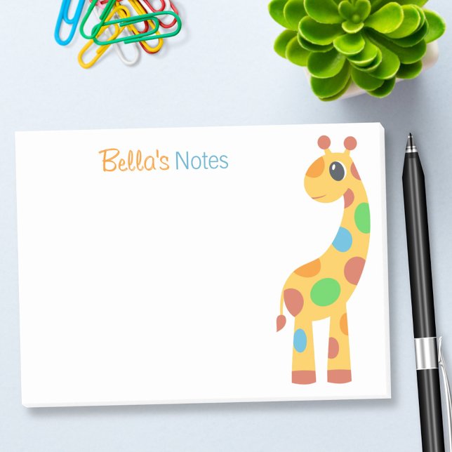 Post-it® Giraffe de dessin coloré (Créateur téléchargé)