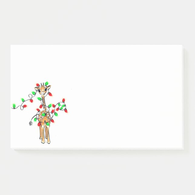 Post-it® Giraffe de vacances - scintillant rouge et vert lu (Devant)