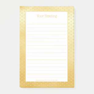 Post-it® Girly Hearts Faux Gold Foil Golden Motif