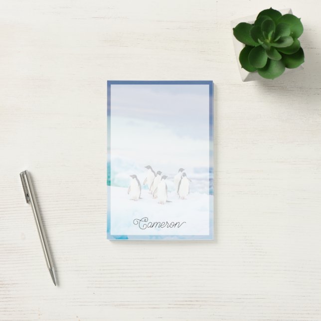 Post-it® Glace et neige | Adelie Penguins Antarctique (Bureau)