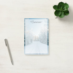 Post-it® Glace et neige   Route d'hiver gelée Russie, Sibér