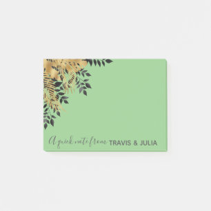 Post-it® Glam Black & Gold Tropical Feuilles