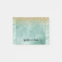 Glam Vert Rayures Blanches Paillettes Or
