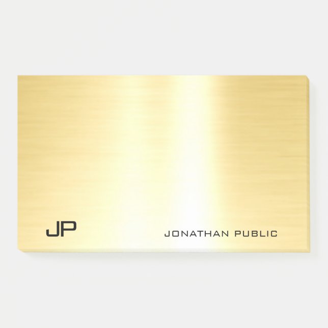 Post-it® Glamor Gold Modèle Moderne Élégant Simple (Devant)