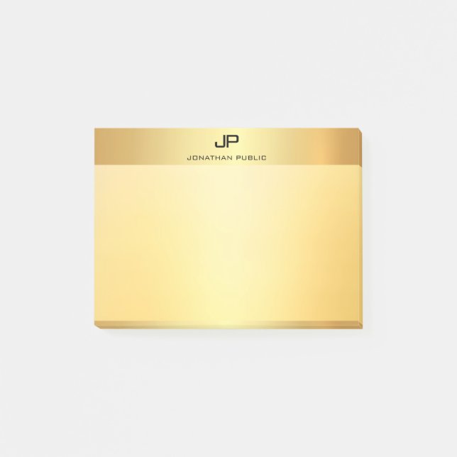 Post-it® Glamour Gold Modèle moderne tendance élégant (Devant)