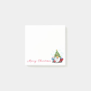 Post-it® Gnome amusant avec sapin de Noël Casquette et cad