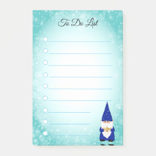 Post-it® Gnome mignon sur turquoise & blanc bordé
