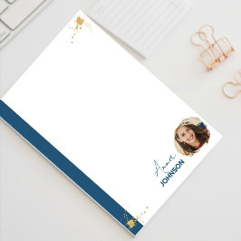 Post-it® Gold & Blue, personnalisable Nom et Photo Business