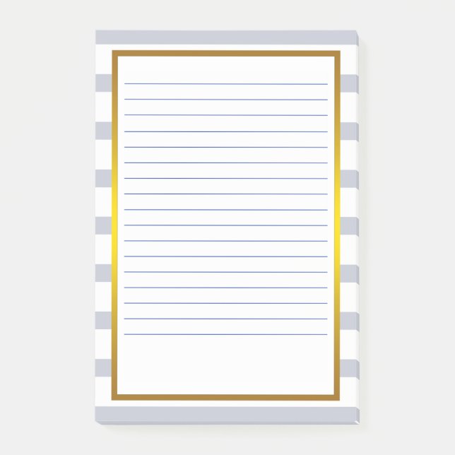 Post-it® Gold Foil Gris Gris Gris Bleu Lignes d'affaires (Devant)