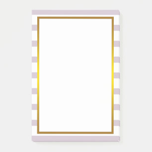 Post-it® Gold Foil rose Bleu blanc rayé