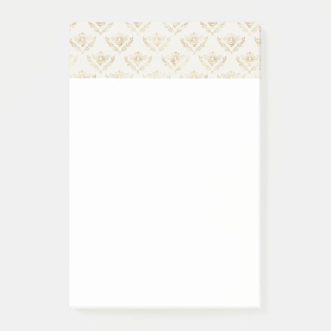 Post-it® Golden Bumble Bee avec un Motif de la Couronne (Devant)