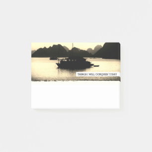 Post-it® Golden Sunset, Halong Bay boats - Vietnam (bureau)