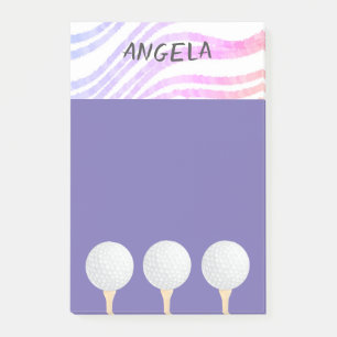Post-it® golf balle violet design pour golfeurs