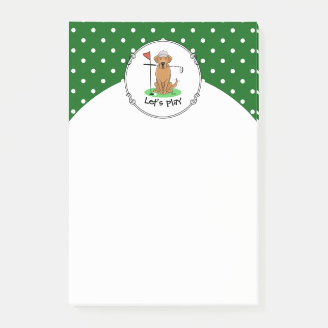 Post-it® Golf Yellow Lab Labrador Retriever Dog (jaune 5) (Devant)
