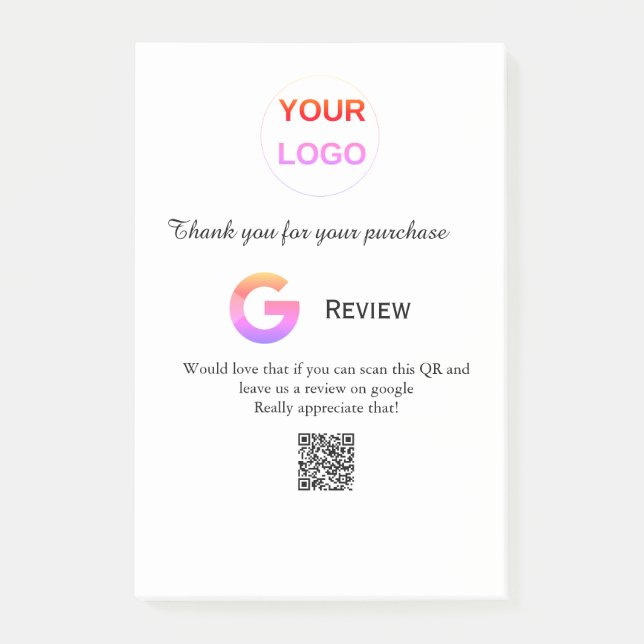 Post-it® Google examen logo de l'entreprise Analyser QR exa (Devant)