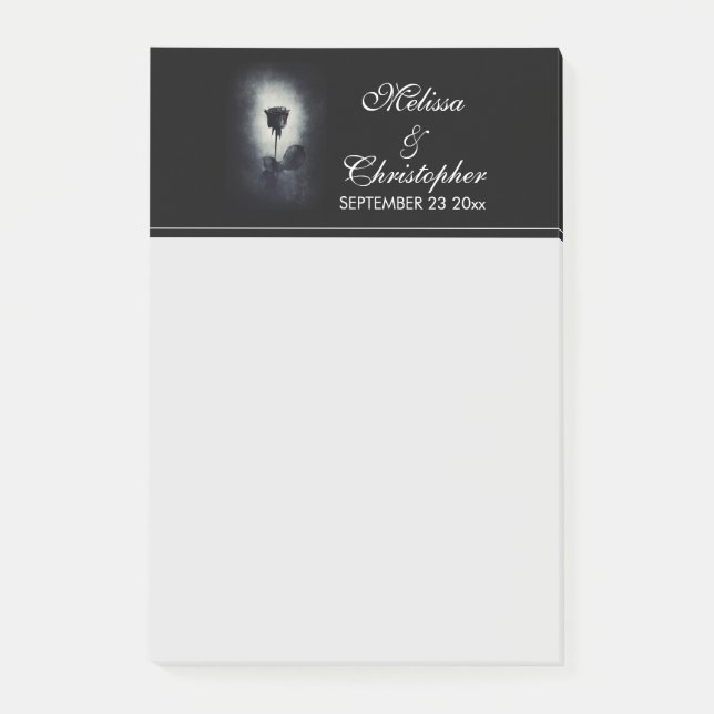 Post-it® Goth Rose noir goutte de sang Mariage Macabre (Devant)
