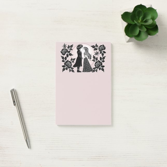 Post-it® Gothique Emo Enfants Kiss Valentine's Day (Bureau)