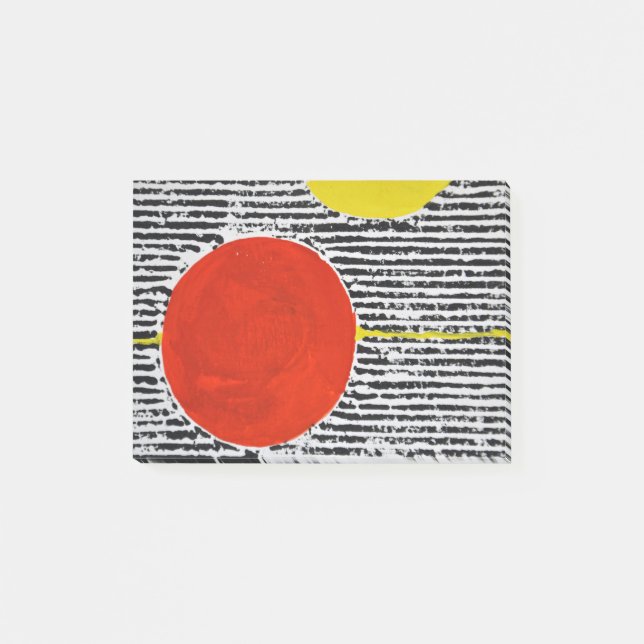 Post-it® Grand endroit Red Sun avec bandes noires (Devant)
