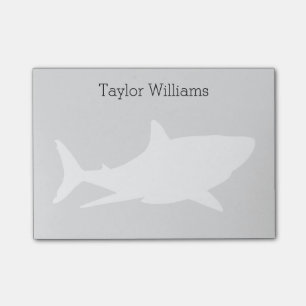 Post-it® Grande silhouette de requin blanc avec votre nom