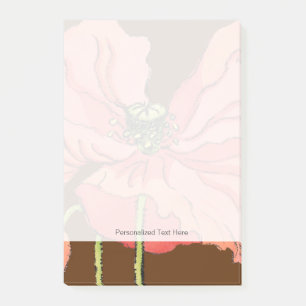 Post-it® Grandes fleurs roses avec Arrière - plan rouge pr