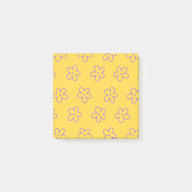 Post-it® Gras Jaune Fleurs Whimsical Designs for Spring (Devant)