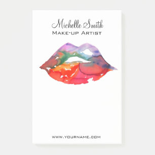 Post-it® Gras Rainbow Lips Aquarelle Dessin maquillage beau