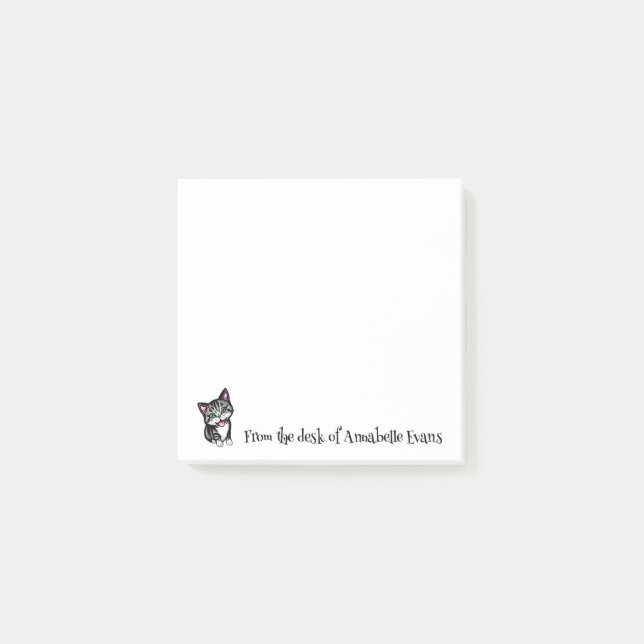 Post-it® Green Eyed Kitten Personnaliser les notes (Devant)