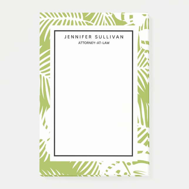 Post-it® Green Palm Feuille Rainforest Motif (Devant)