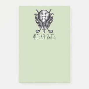 Post-it® Green Personnalisé Golf Ball Tee Club Golfer Cadea
