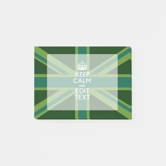 Post-it® Green Teal Keep Calm And Have Your Text Union Jack (Devant)