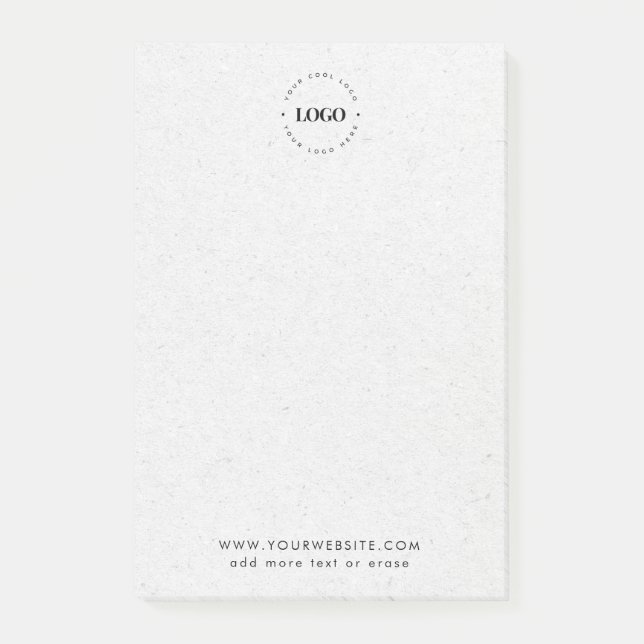 Post-it® Grey Kraft Votre Logo Et Texte Professionnels Pers (Devant)