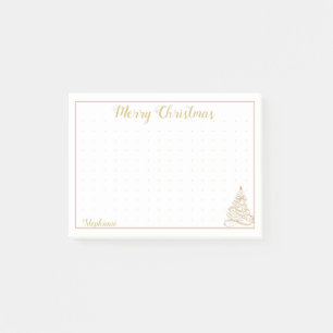 Post-it® Grille de points : Arbre de Noël en Filigree doré 