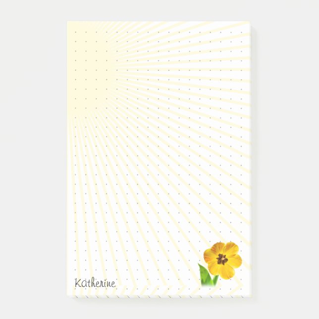 Post-it® Grille pointillée - Jolie Tulipe jaune ouverte pho (Devant)