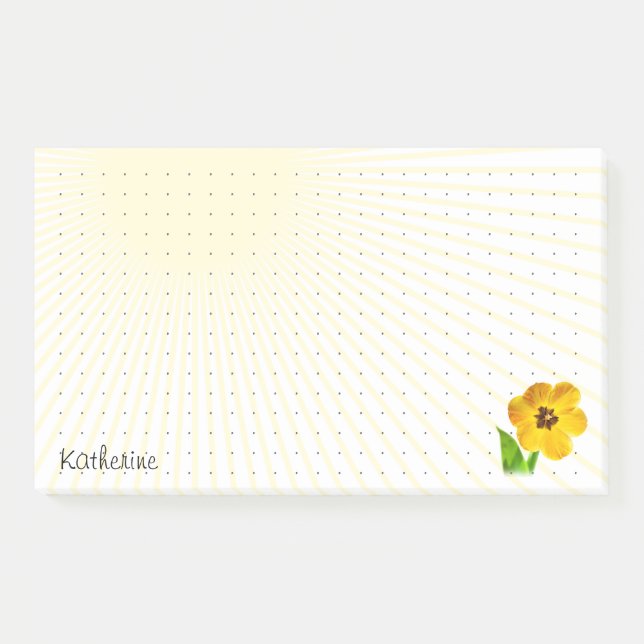 Post-it® Grille pointillée - Jolie Tulipe jaune ouverte pho (Devant)