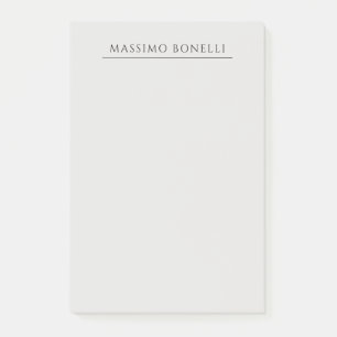 Post-it® Gris Platine Minimaliste Moderne Nom Propre
