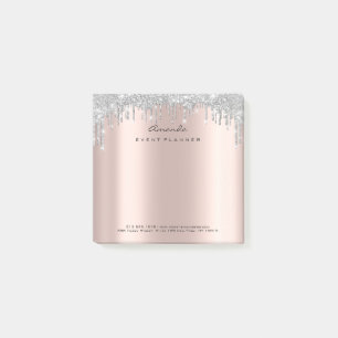 Post-it® Gris rose d'adresse de nom d'or d'événement