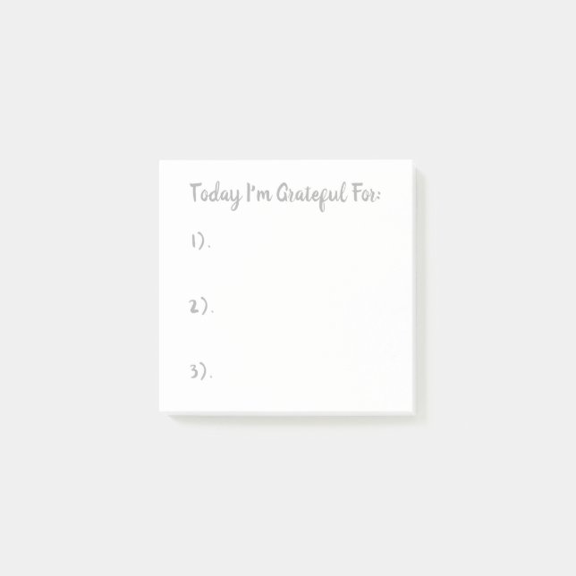 Post-it® Gris Simple Sur Gratitude Blanche (Devant)