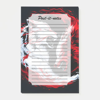 Post-it® Guerrier Loup Cosmique Rouge Blanc