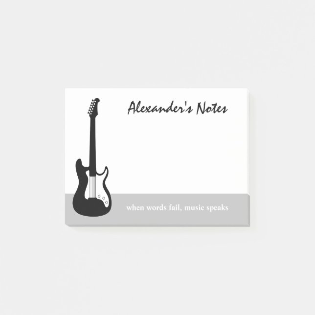 Post-it® Guitare électrique rock il note pour guitariste (Devant)