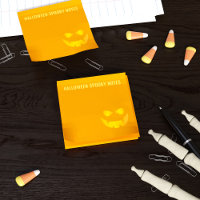 Halloween Éffrayant Citrouille Face Orange Post it