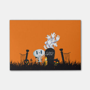 Post-it® Halloween Graveyard Éffrayant Cute Skeleton & Ghos