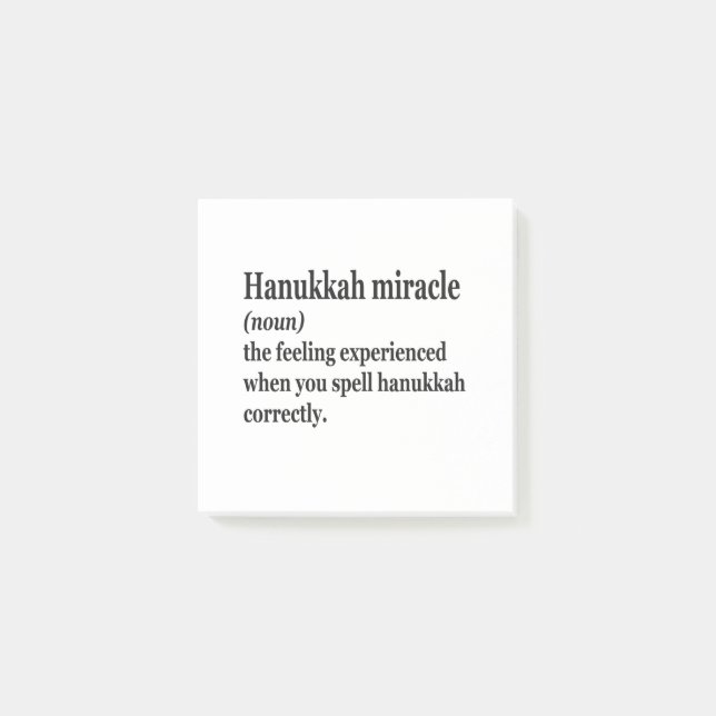 Post-it® Hanoukka Miracle Funny Chanukah Juif Définition (Devant)
