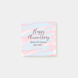 Post-it® Happy anniversary wedding name date year pastel