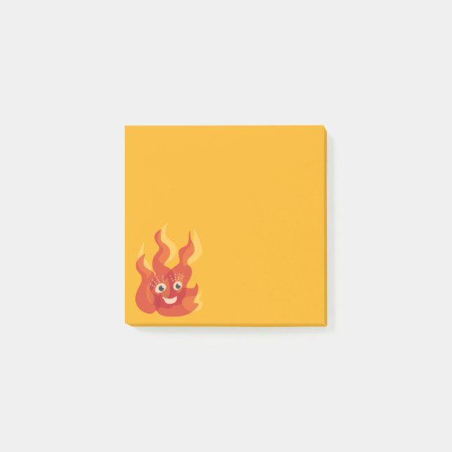 Post-it® Happy Burning Fire Flame Character (Devant)